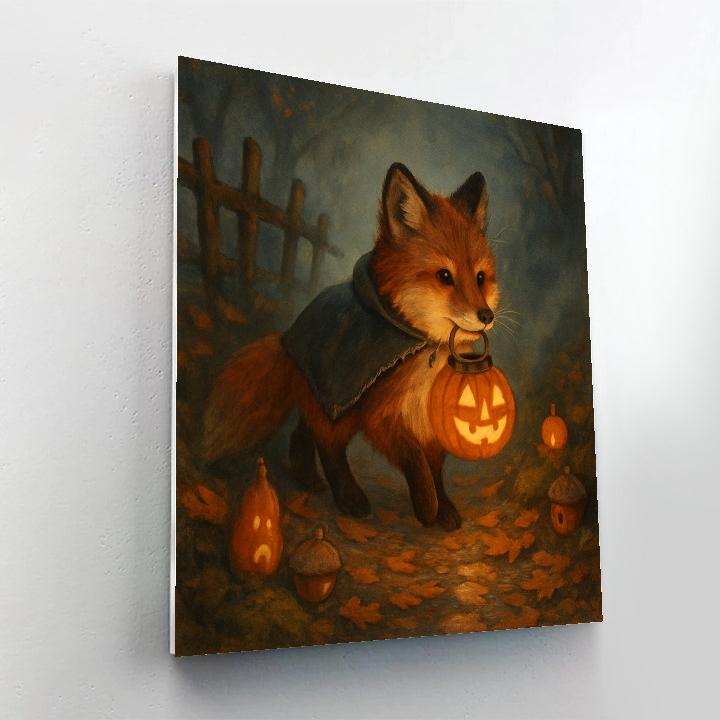 Lantern Fox In The Pumpkin Hollow DIY paint by numbers