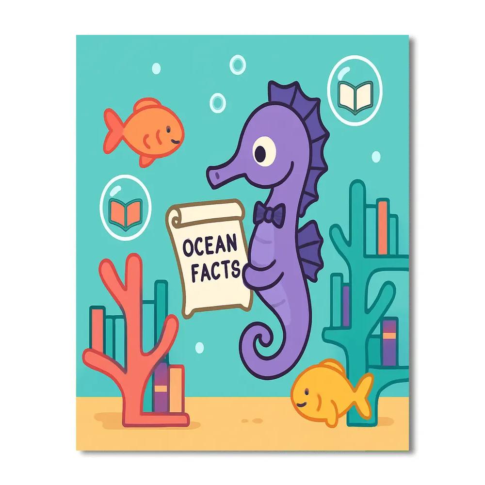 Coral Library And The Seahorse Storykeeper Number painting