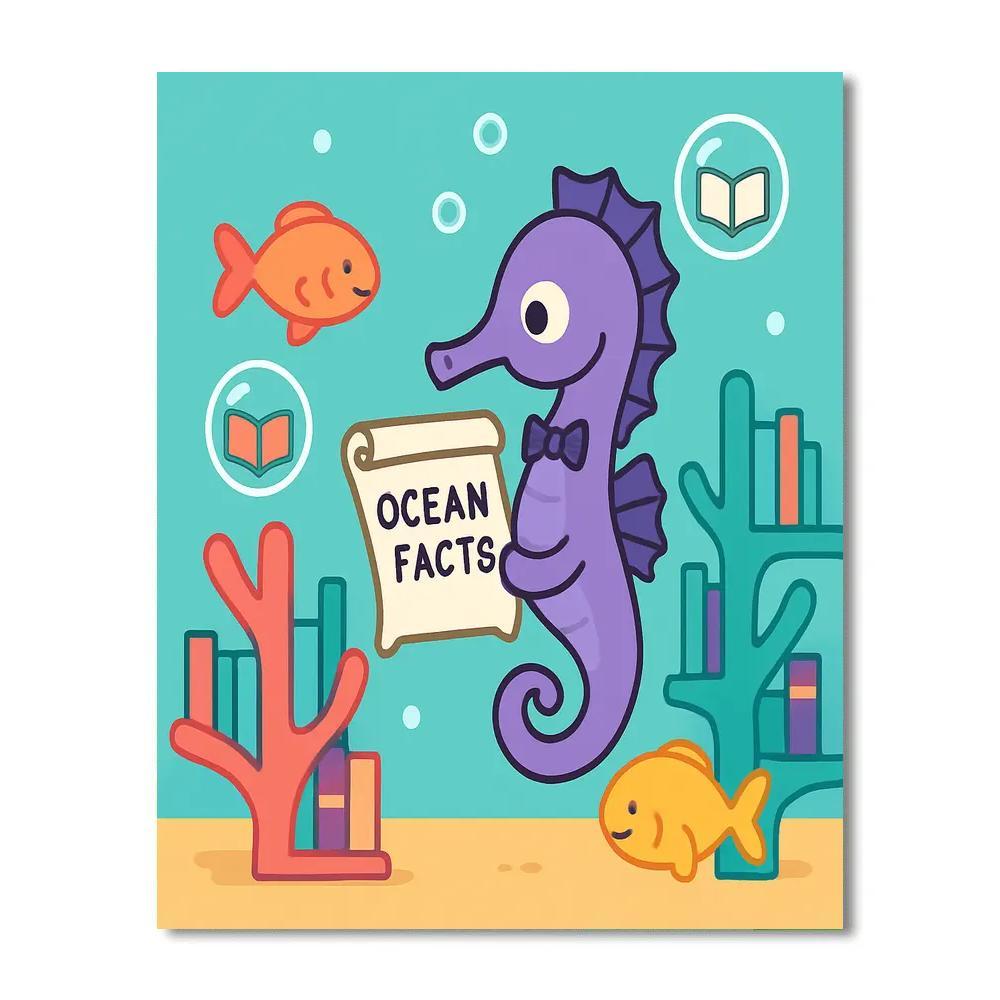 Coral Library And The Seahorse Storykeeper Number painting