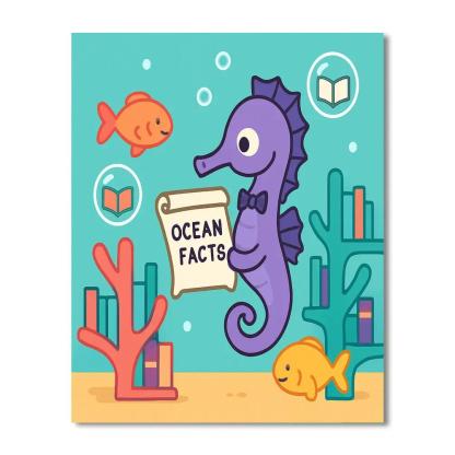 Coral Library And The Seahorse Storykeeper Number painting