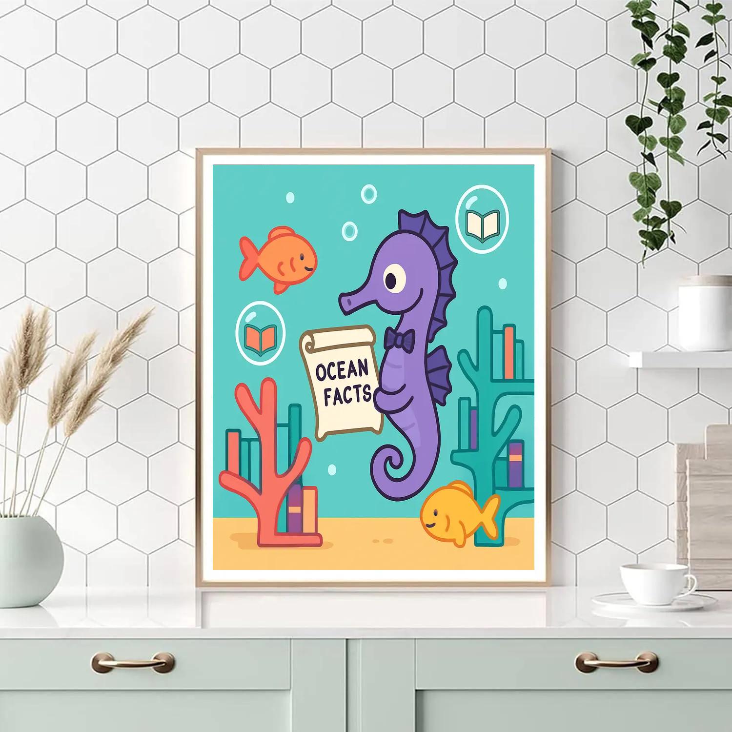 Coral Library And The Seahorse Storykeeper Number painting