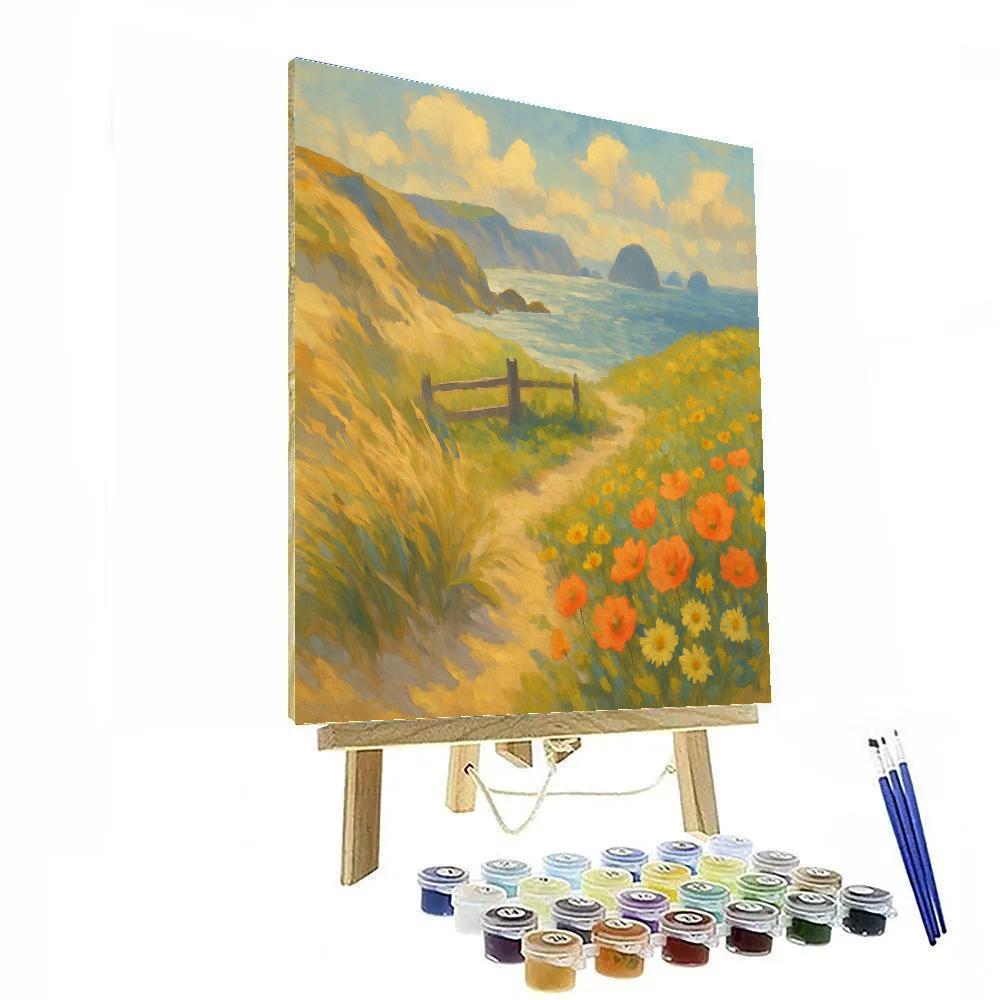 Sunlit Dunes And Wildflowers Of The Coastal Bluff Paint by numbers art