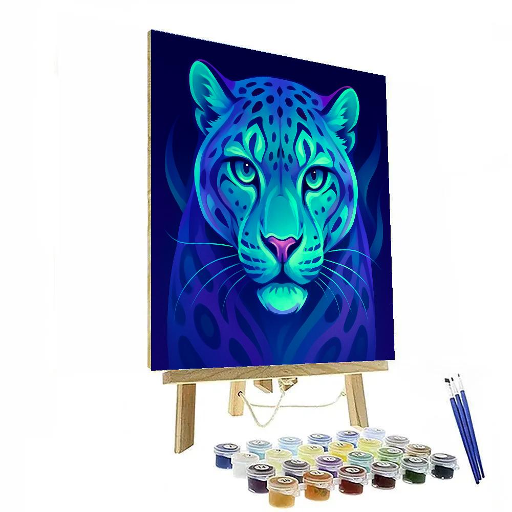 Aurora Veil Snow Leopard Numbered painting kits