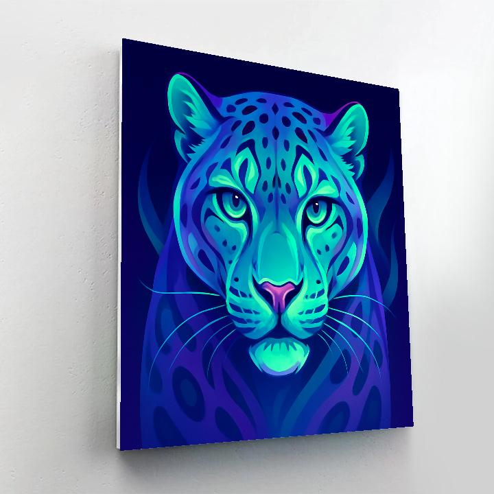 Aurora Veil Snow Leopard Numbered painting kits