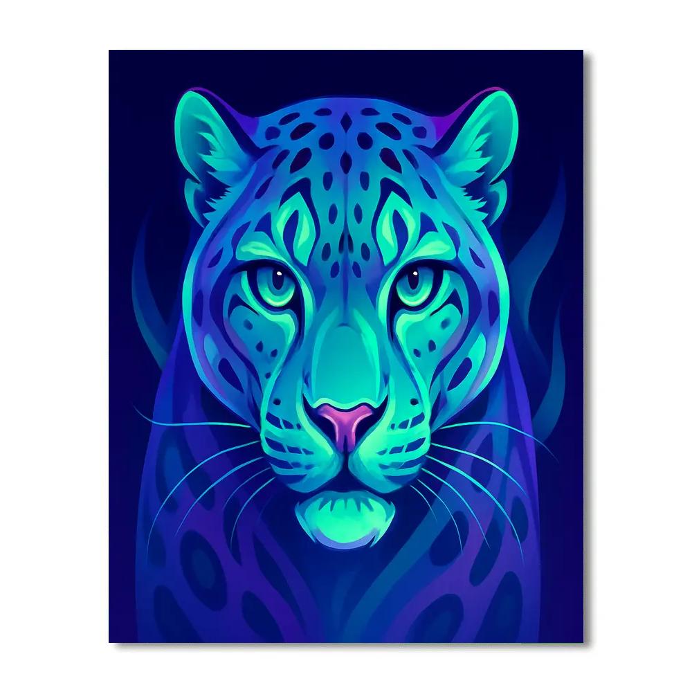 Aurora Veil Snow Leopard Numbered painting kits