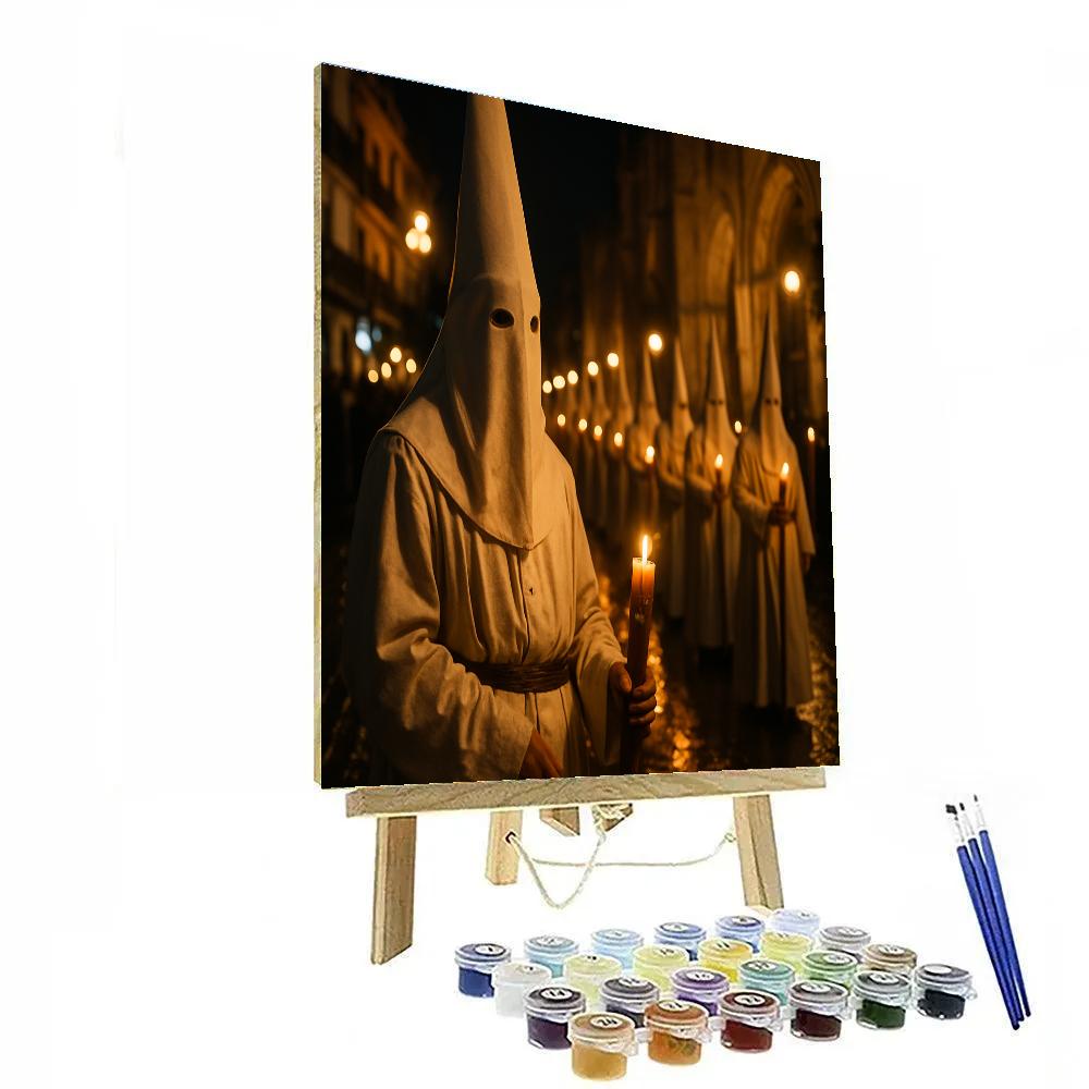 Semana Santa Penitent Candlelight Seville Paint by numbers kits