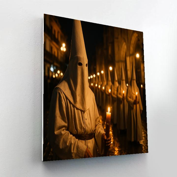 Semana Santa Penitent Candlelight Seville Paint by numbers kits