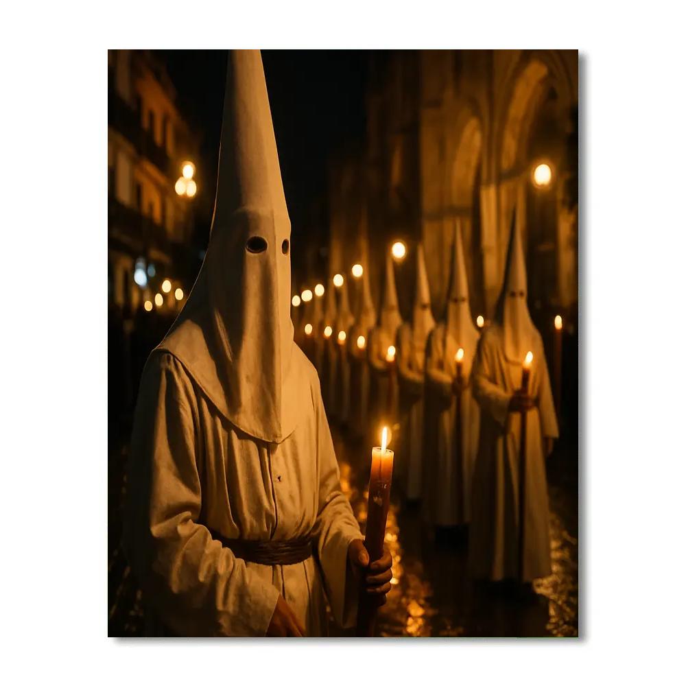 Semana Santa Penitent Candlelight Seville Paint by numbers kits