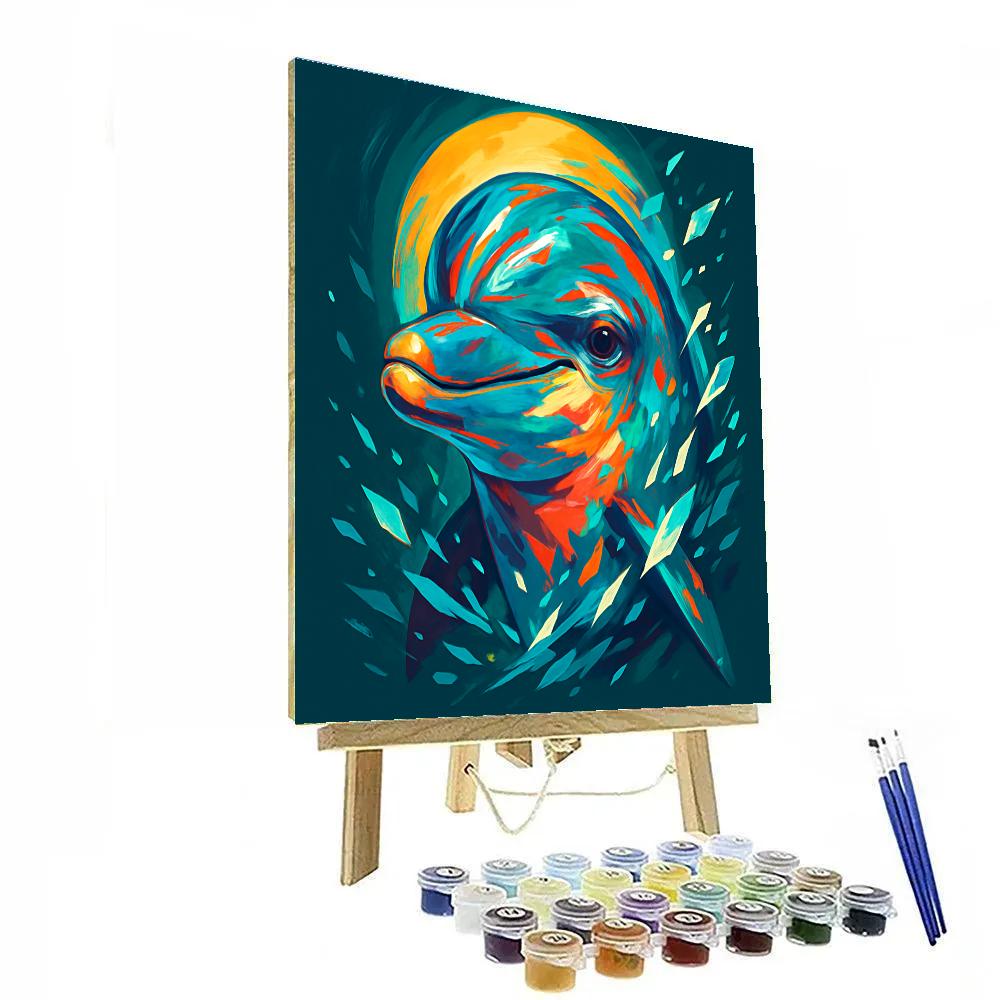 Tidal Neon Dolphin paint by numbers