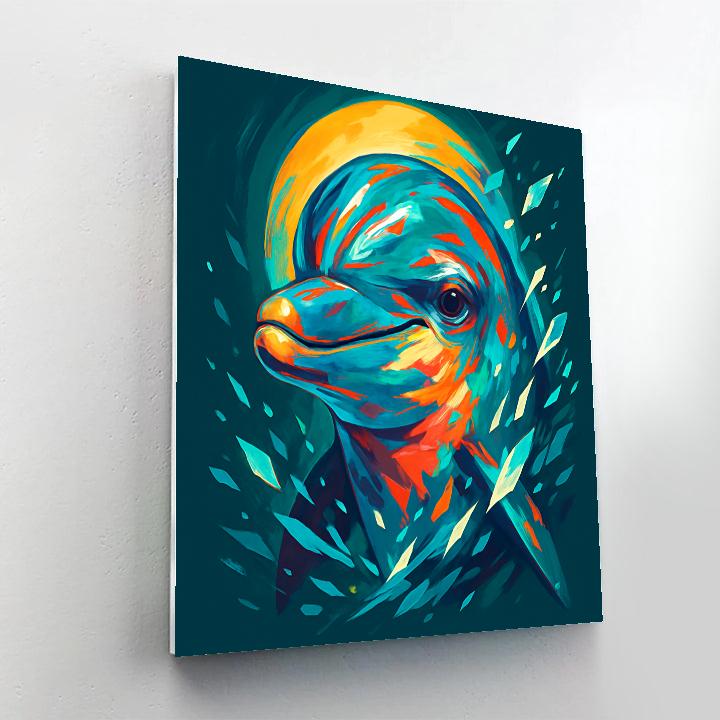 Tidal Neon Dolphin paint by numbers