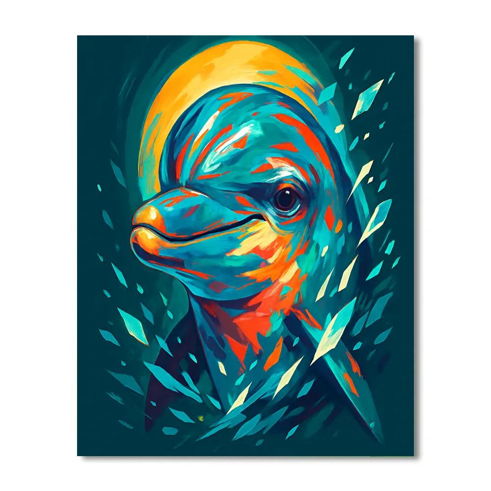 Tidal Neon Dolphin paint by numbers