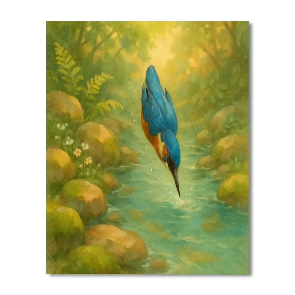 Springbrook Kingfisher In A Splash Of Light Painting by numbers kit