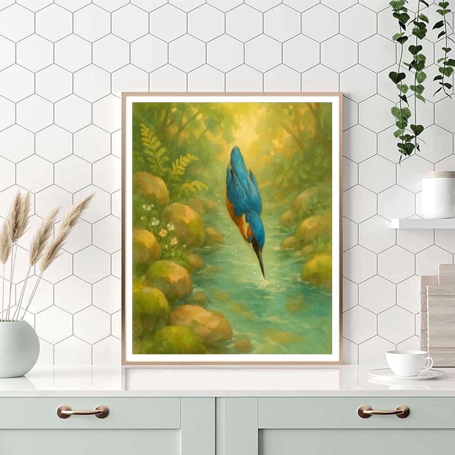 Springbrook Kingfisher In A Splash Of Light Painting by numbers kit
