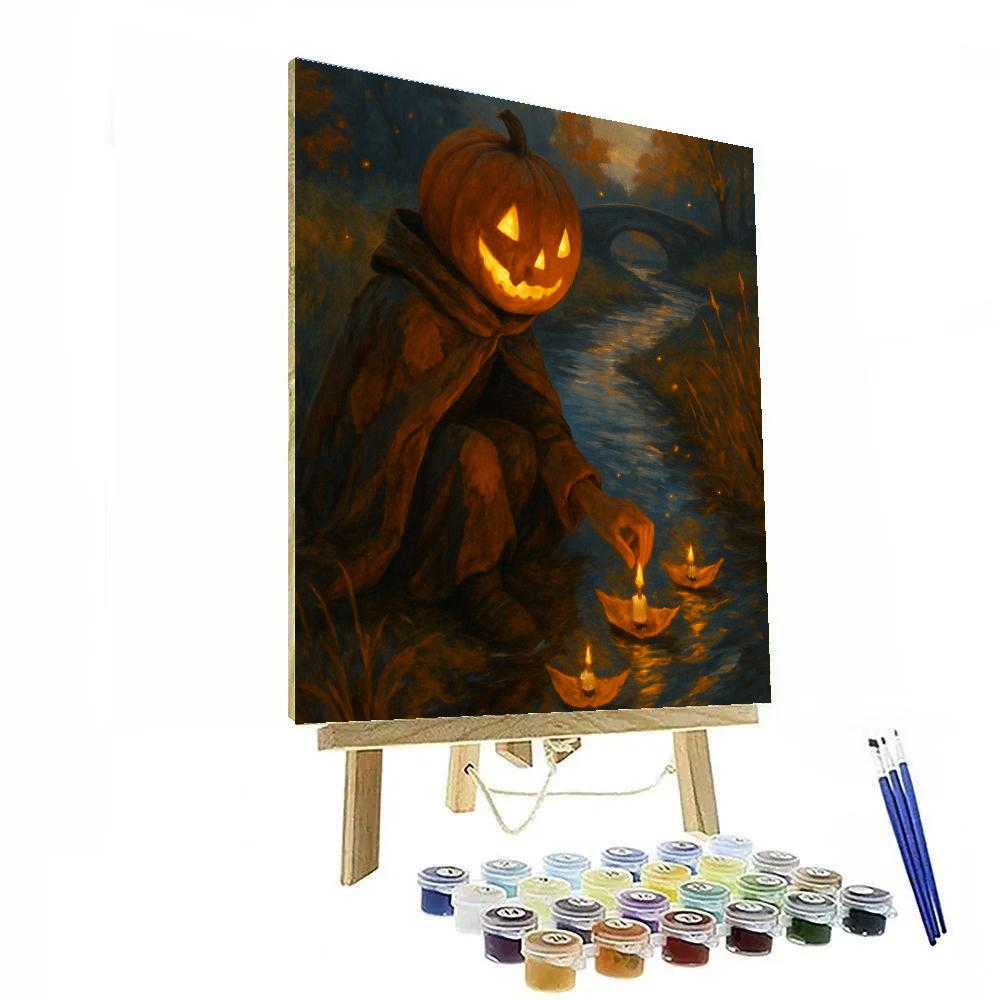 Pumpkin Headed Storykeeper By Candle Creek painting number kit