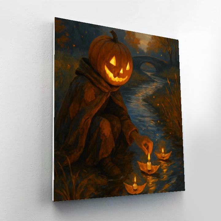 Pumpkin Headed Storykeeper By Candle Creek painting number kit