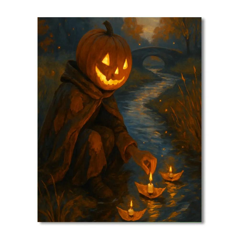 Pumpkin Headed Storykeeper By Candle Creek painting number kit
