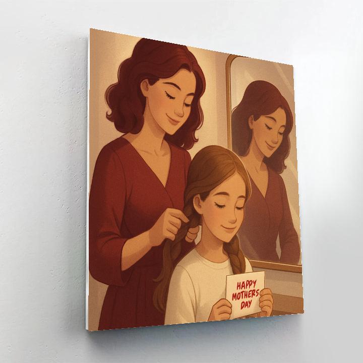 Mother Braiding Child Hair Before Celebration DIY paint by numbers