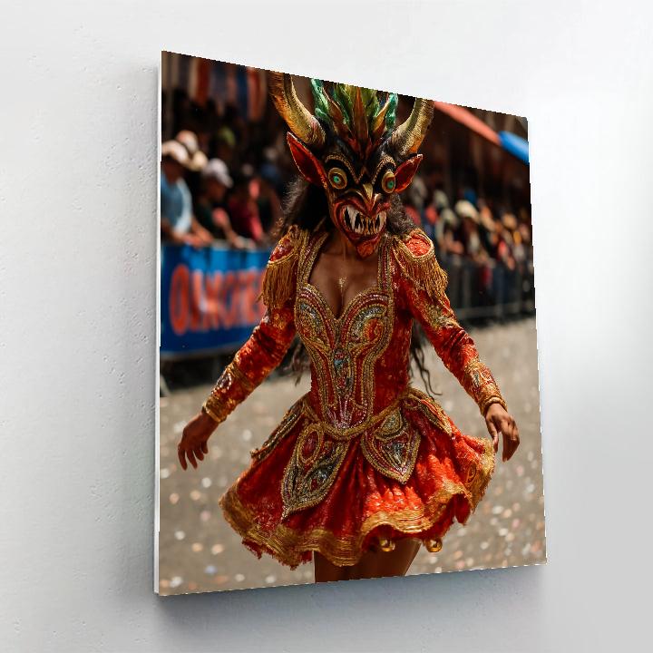 Oruro Carnival Devil Dancer Street Bolivia paint by numbers