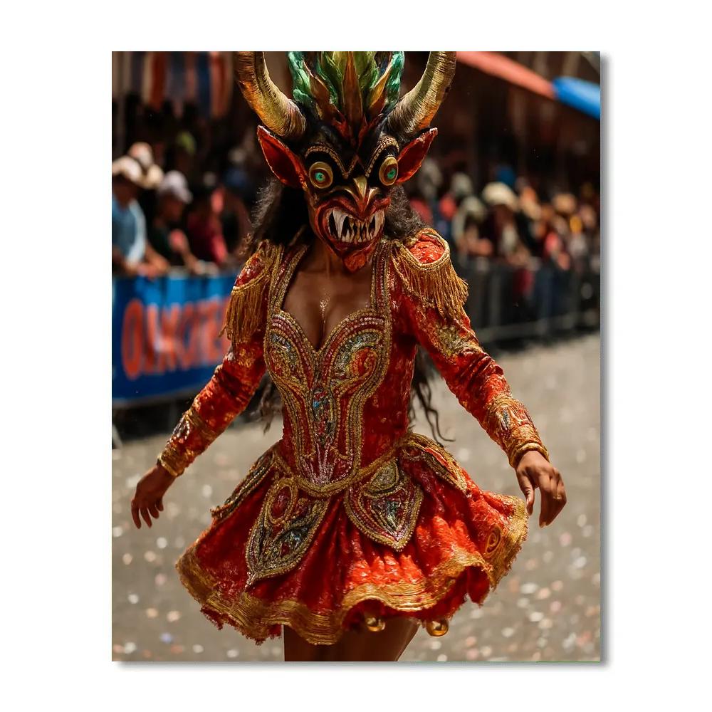 Oruro Carnival Devil Dancer Street Bolivia paint by numbers