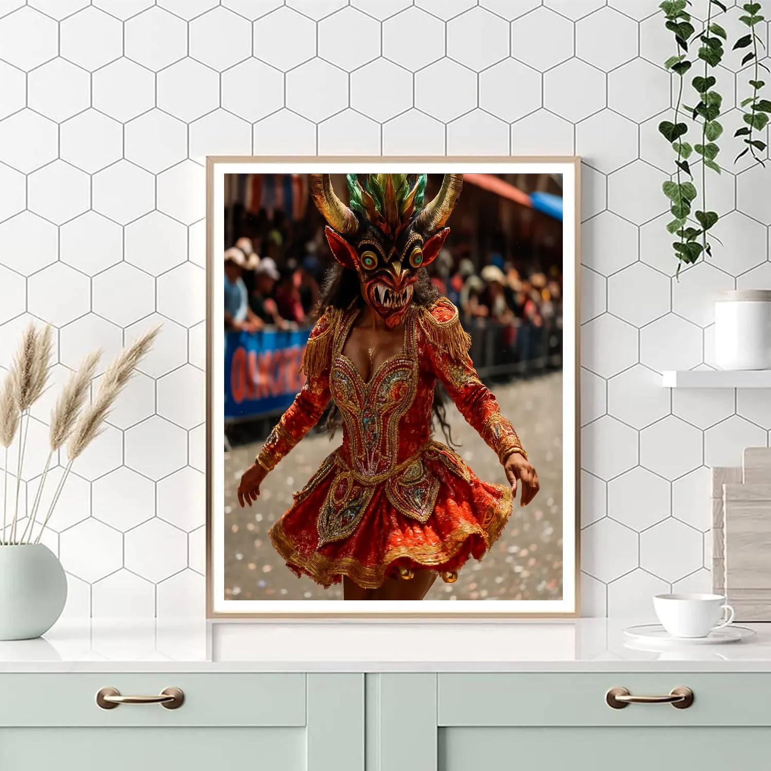 Oruro Carnival Devil Dancer Street Bolivia paint by numbers