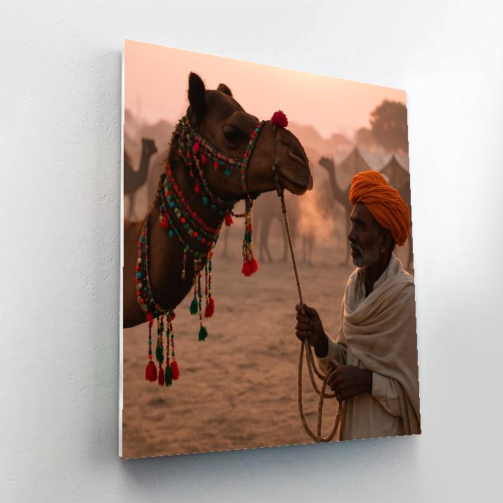 Pushkar Camel Fair Traders At Dawn Rajasthan paint by number
