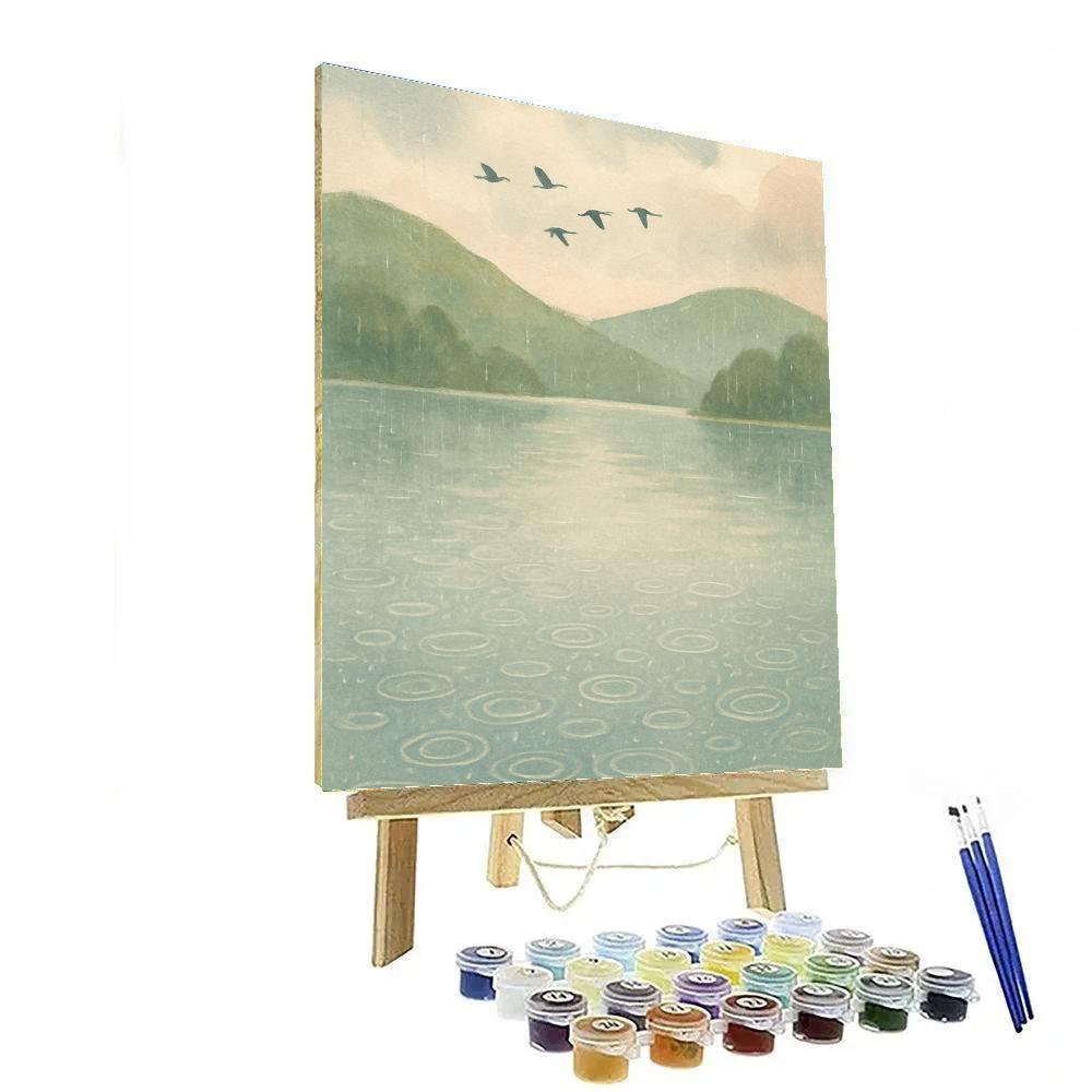 Spring Rain On Glassy Reservoir paint by number