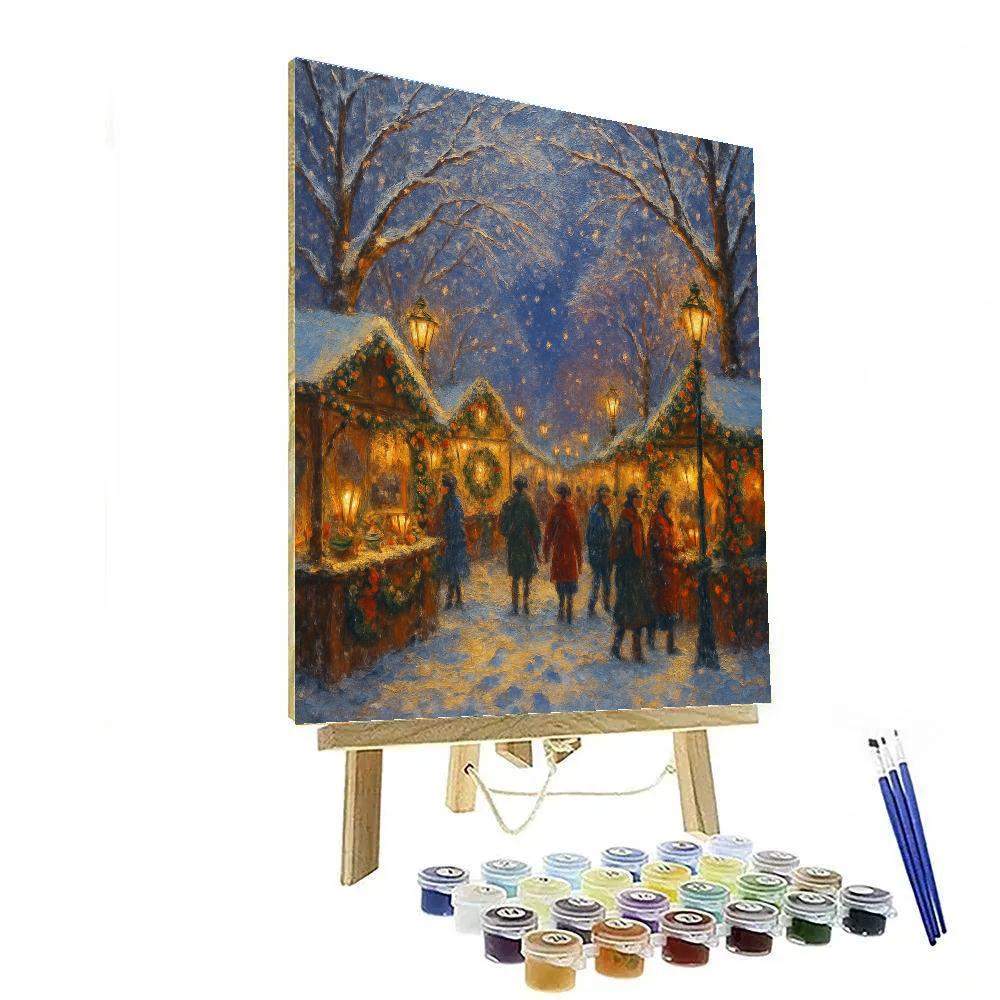Holiday Market Under A Crystal Snow Canopy paint by numbers