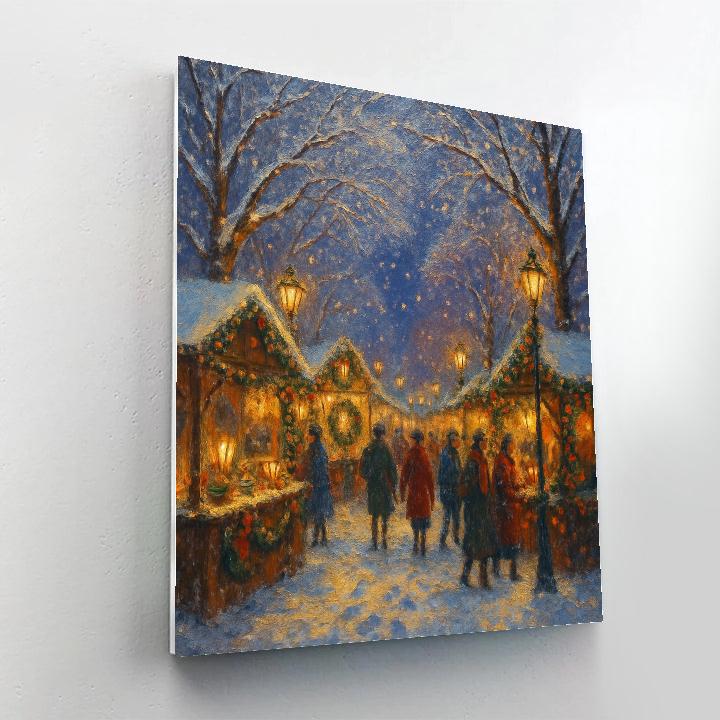 Holiday Market Under A Crystal Snow Canopy paint by numbers