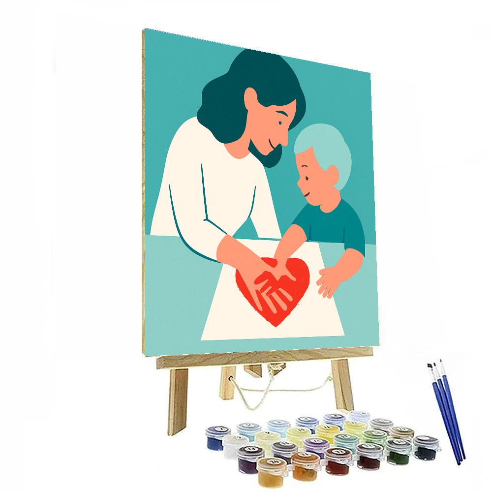 Mother And Child Matching Handprint Art Wall DIY paint by numbers