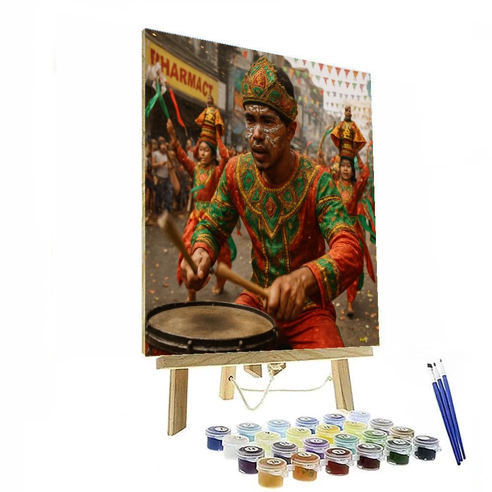 Sinulog Street Dance Cebu City Drummers Painting by numbers kit