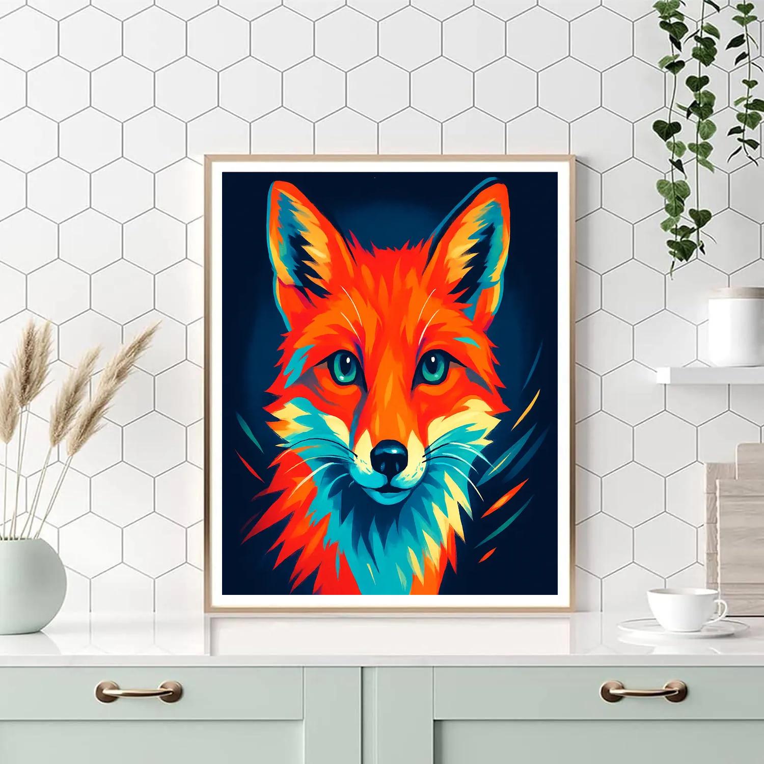 Coral Comet Fox paint by numbers