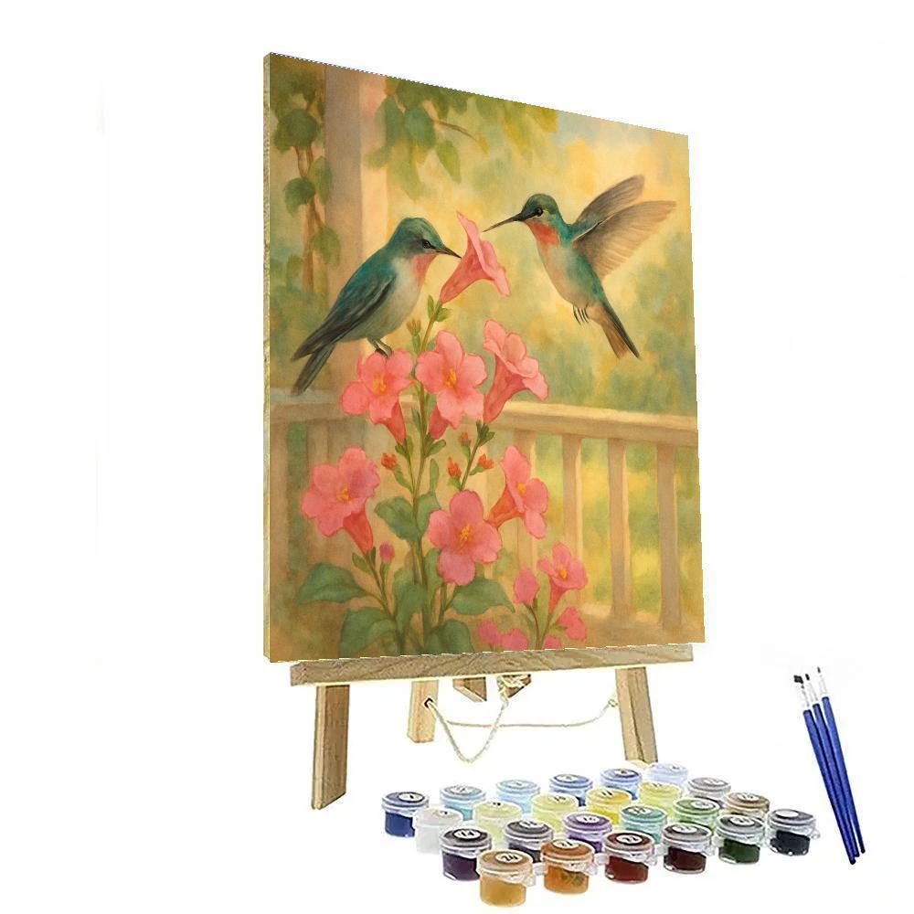 Wildflower Hummingbirds At The Porch Bloom Corner painting number kit