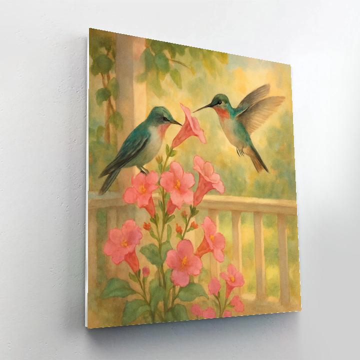 Wildflower Hummingbirds At The Porch Bloom Corner painting number kit