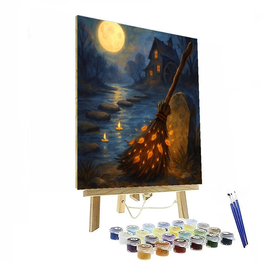 Witch Broom Resting At The River Crossing paint by color