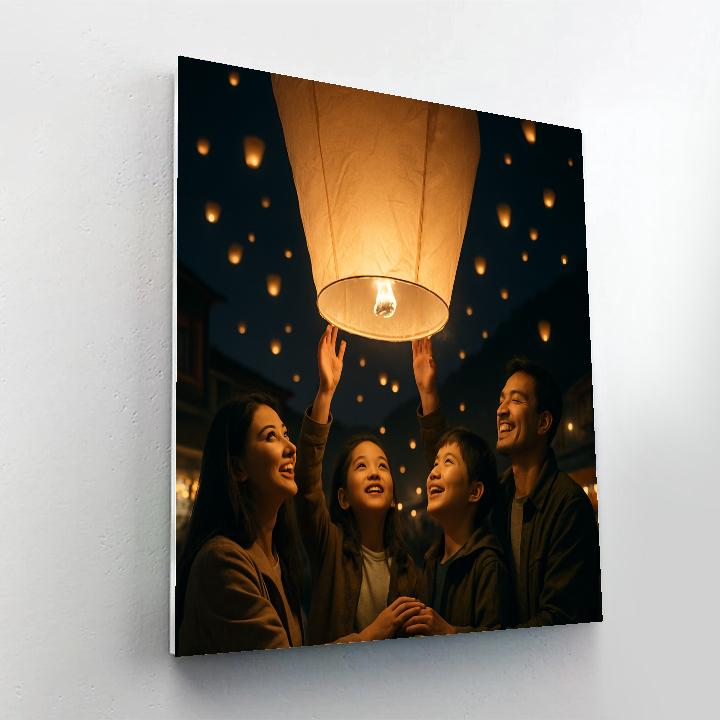 Lantern Festival Sky Release Pingxi Taiwan paint by numbers