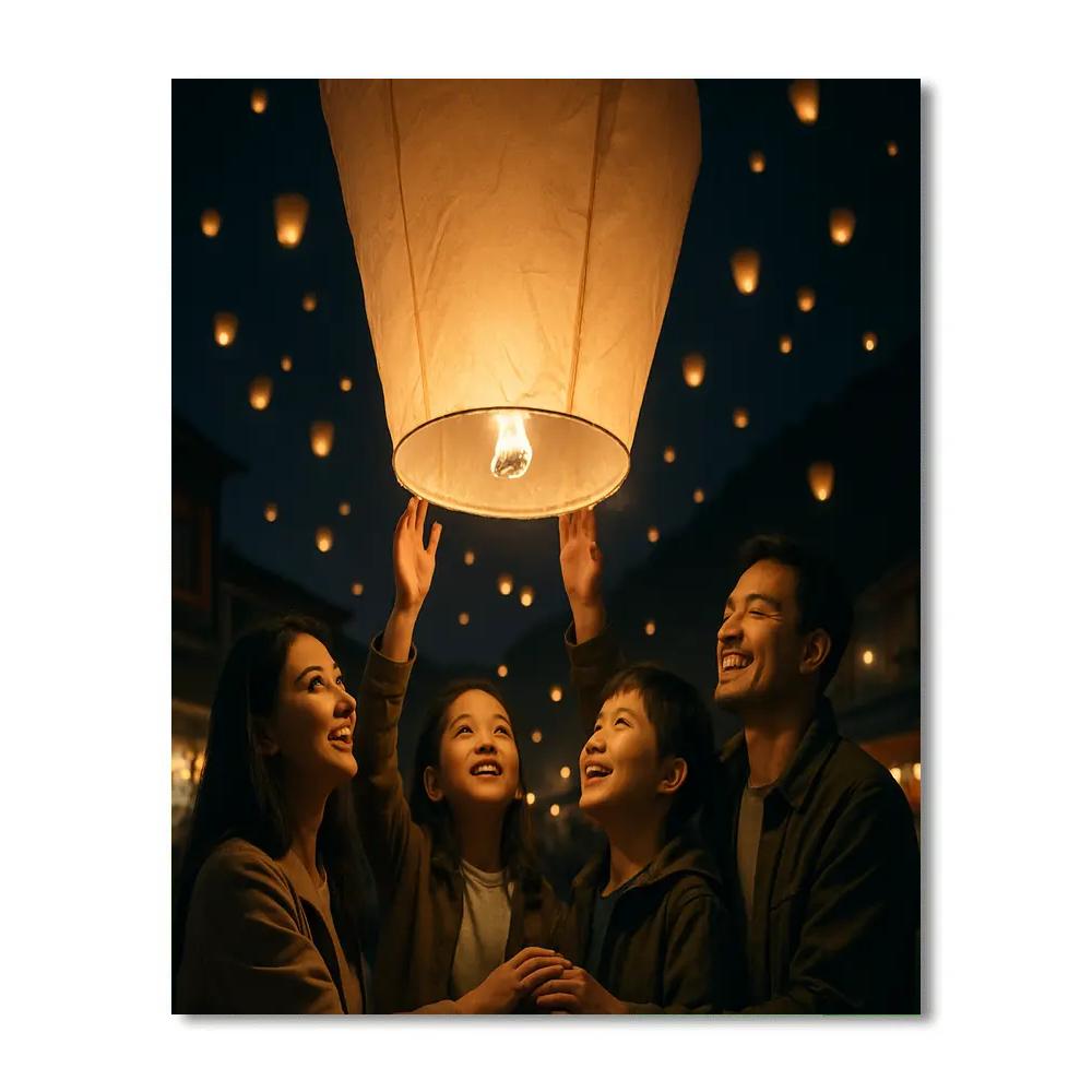 Lantern Festival Sky Release Pingxi Taiwan paint by numbers