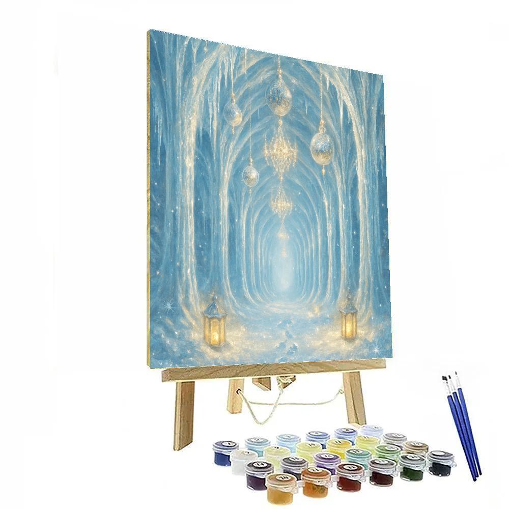 Glass Icicle Cathedral Of Hanging Ornaments painting number kit