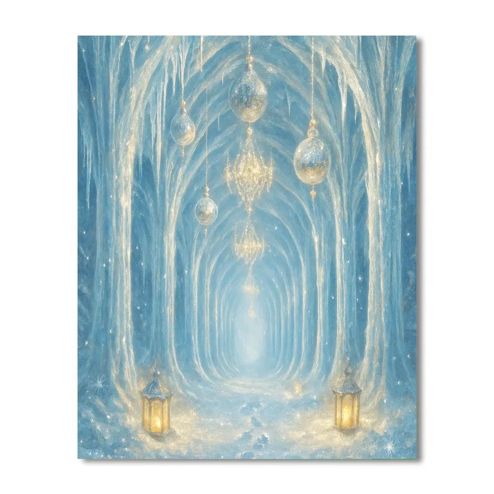 Glass Icicle Cathedral Of Hanging Ornaments painting number kit