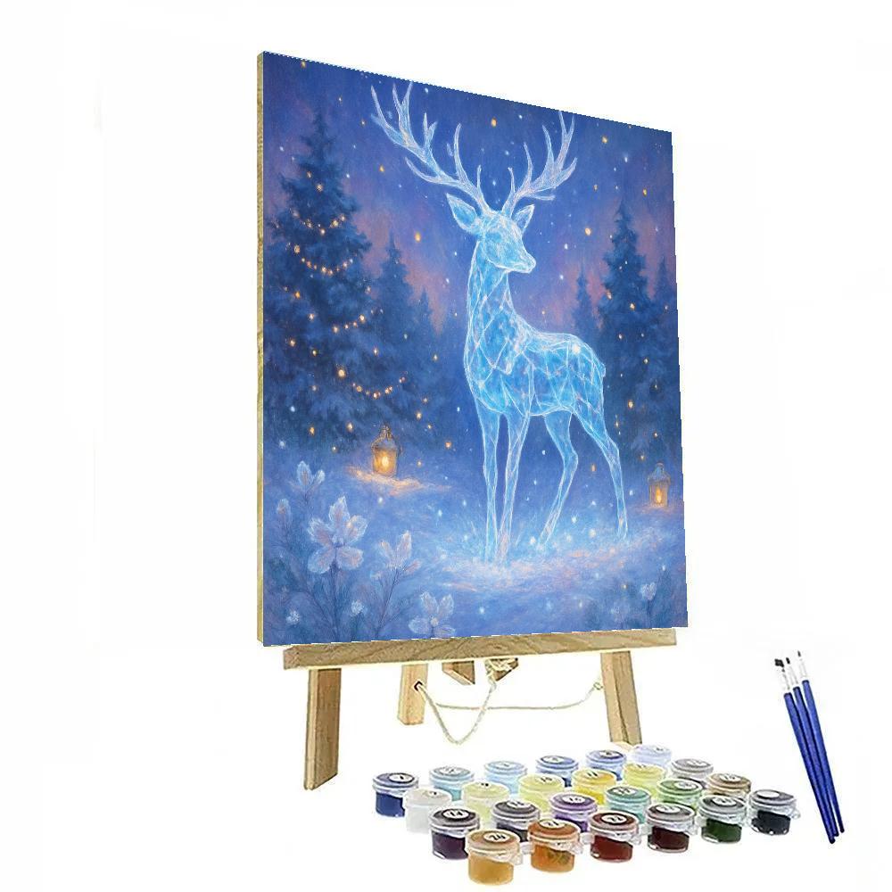 Ice Crystal Deer In A Twilight Meadow DIY paint by numbers