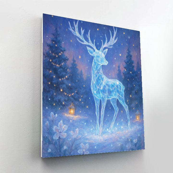 Ice Crystal Deer In A Twilight Meadow DIY paint by numbers