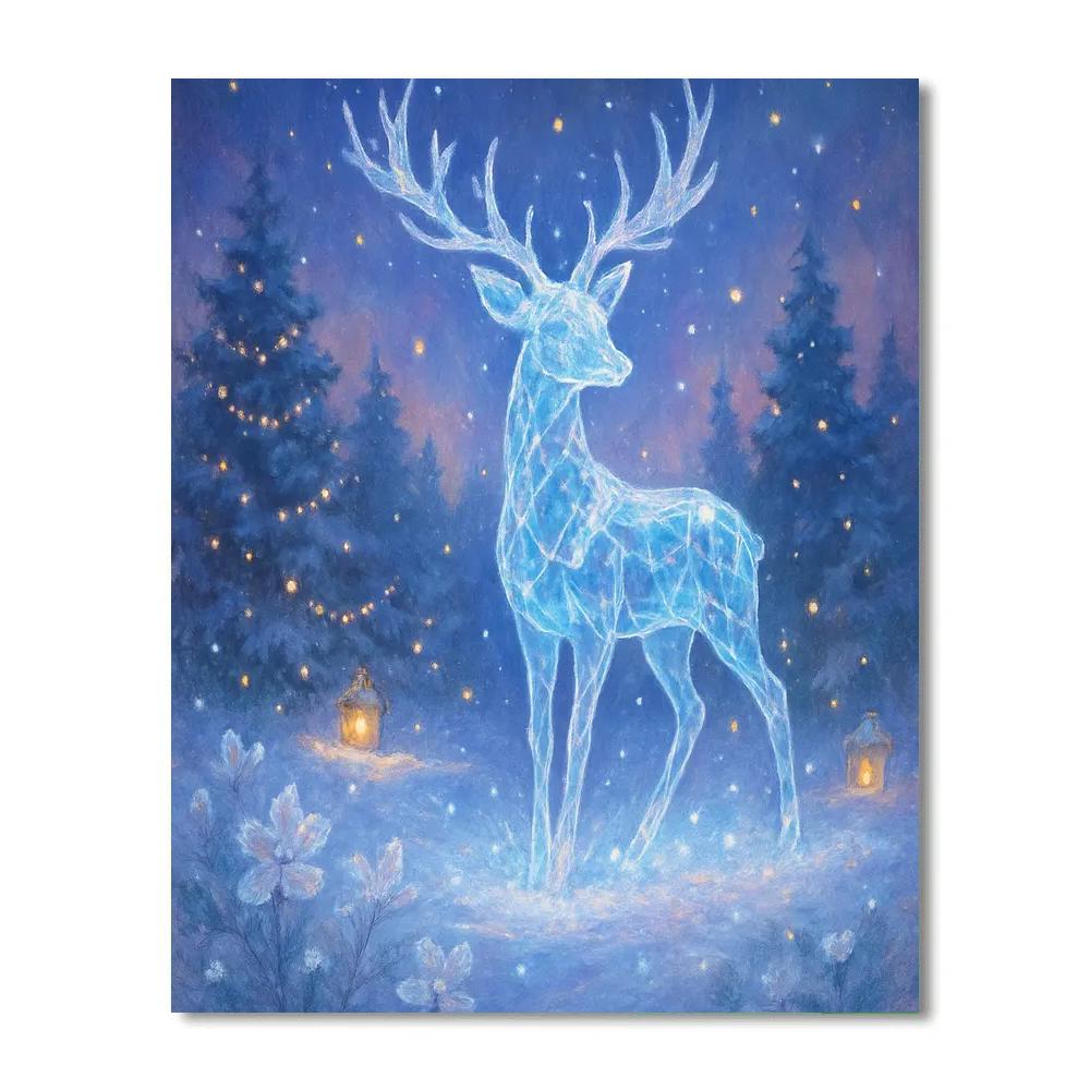 Ice Crystal Deer In A Twilight Meadow DIY paint by numbers