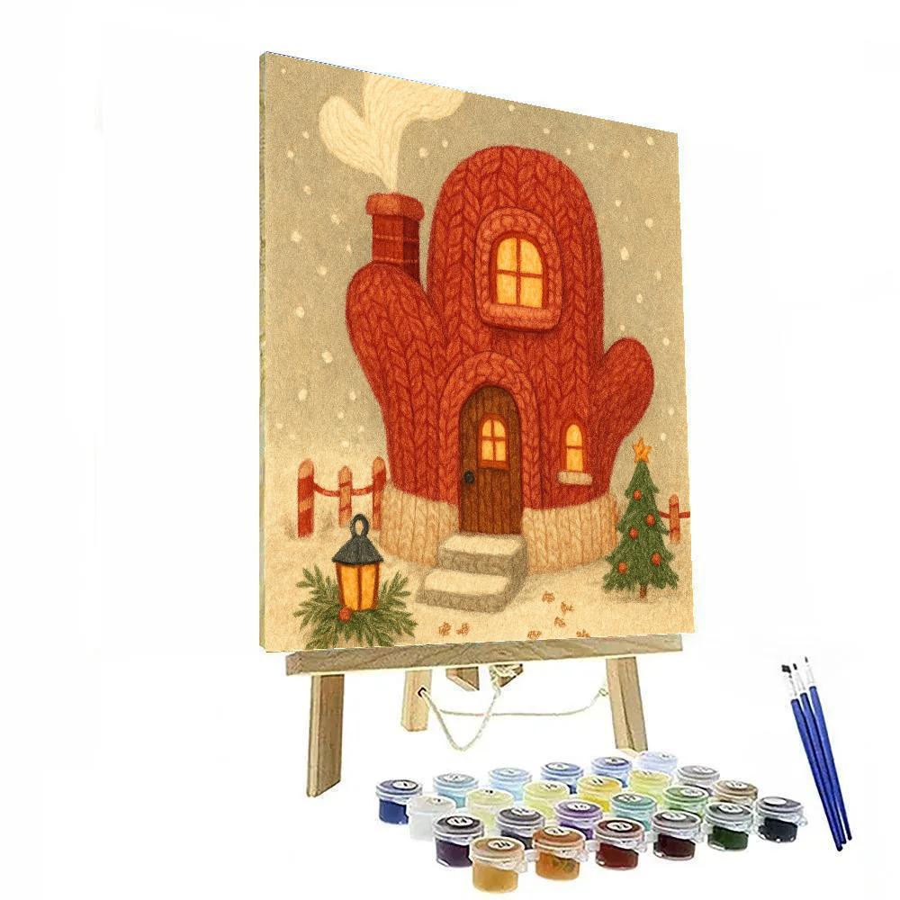 Giant Mitten Cottage With Steam Heart Chimney Number painting