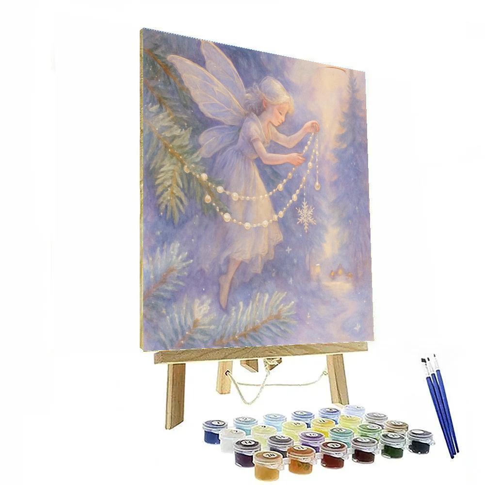 Frost Fairy Decorating Fir Branches With Pearl Lights paint by color
