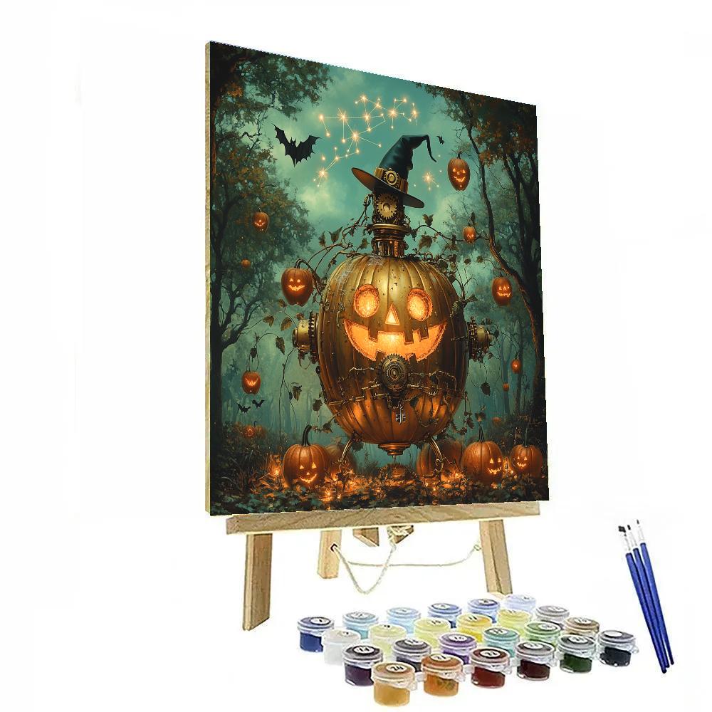 Clockwork Orchard In Haunted Bloom paint by numbers