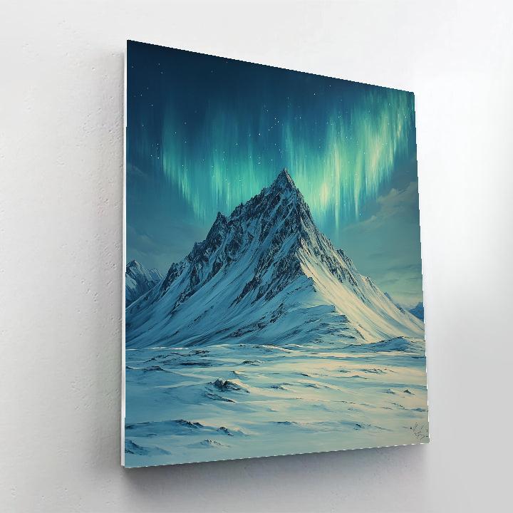 Michelangelo Inspired Aurora Over Silent Mountains painting number kit
