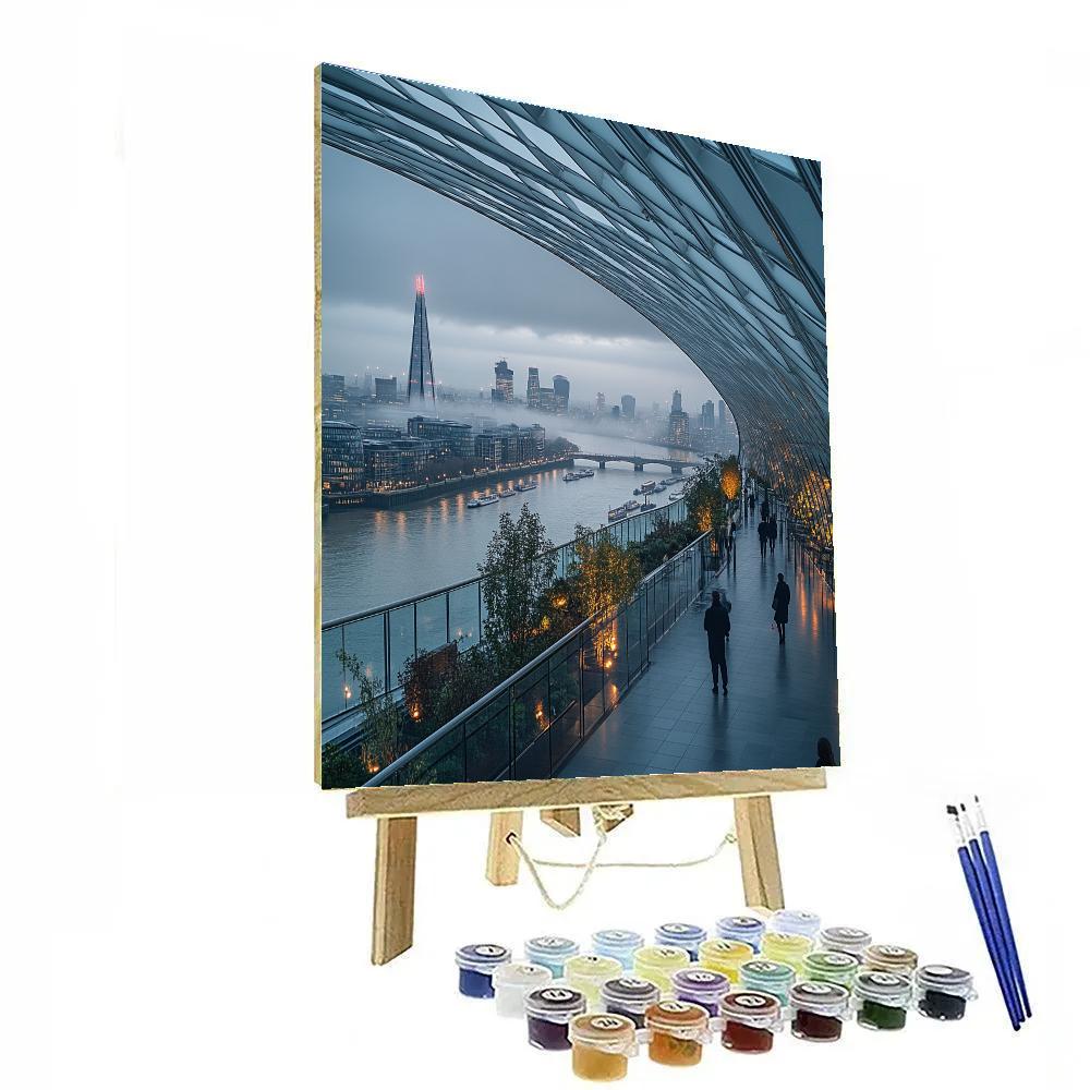 Sky Garden View Through Foggy Glass Domes London United Kingdom Numbered painting kits