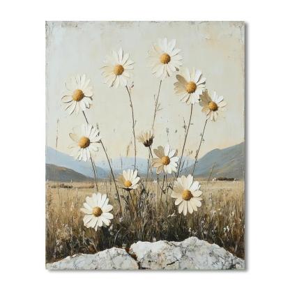 Michelangelo Inspired Fossil Garden Of Daisies painting number kit