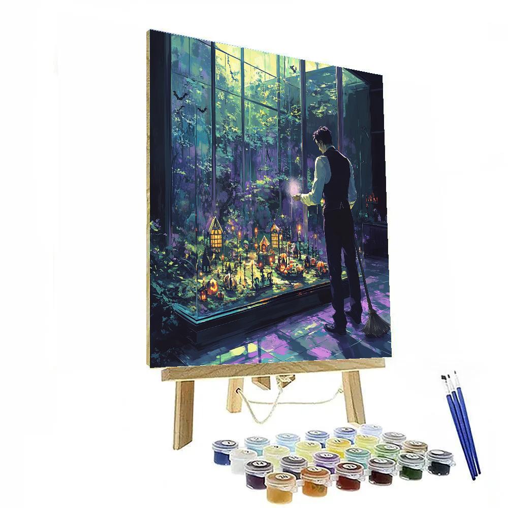 Museum Diorama With Spooky Aurora paint by color