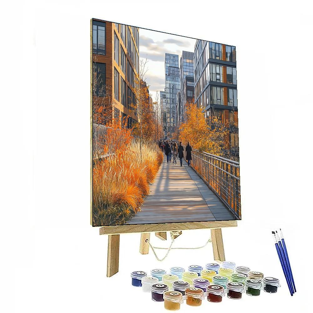 High Line Autumn Walkway New York City United States Painting by numbers kit