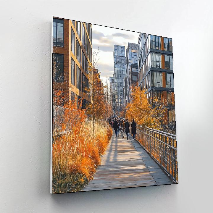 High Line Autumn Walkway New York City United States Painting by numbers kit